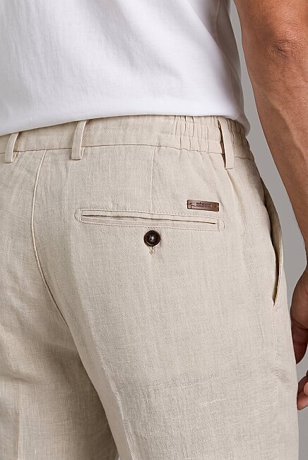 Bej Keten Jogger İpli̇ Pantolon Spor (2)