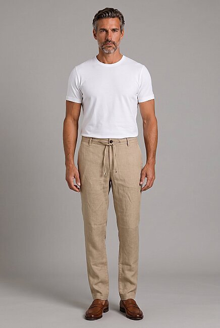 Camel Keten Jogger İpli̇ Pantolon Spor (4)