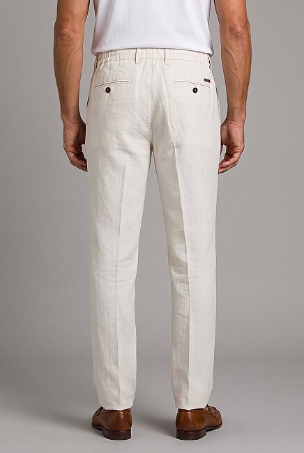 Ekru Keten Jogger İpli̇ Pantolon Spor (1)