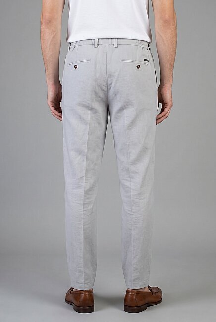 Gri Keten Jogger İpli̇ Pantolon Spor (1)