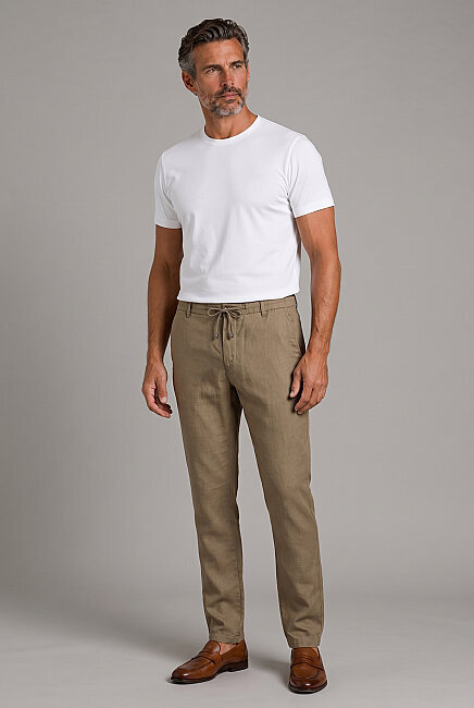 Haki Linen Jogger Ipli Spor Trousers (4)