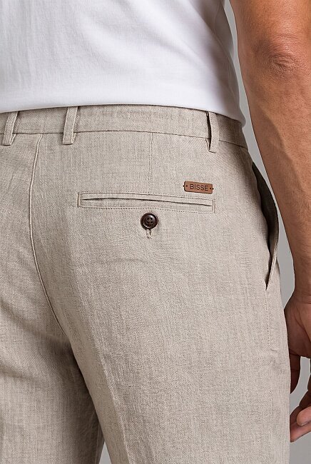 Beige Linen Jogger Ipli Spor Trousers (2)