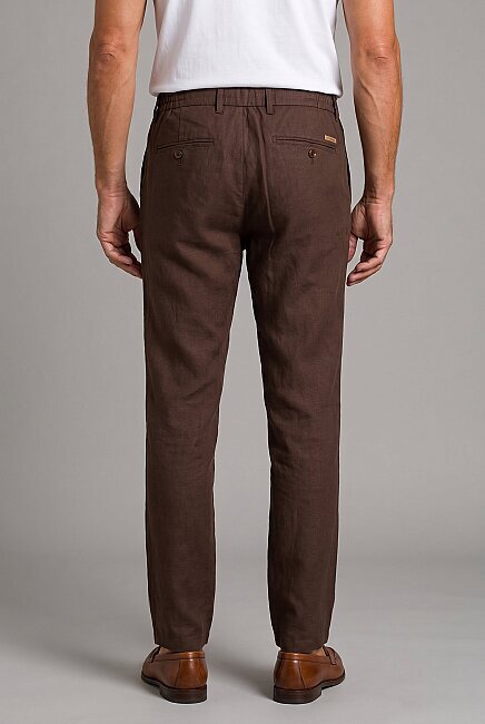 Kahve Keten Jogger İpli̇ Pantolon Spor (1)