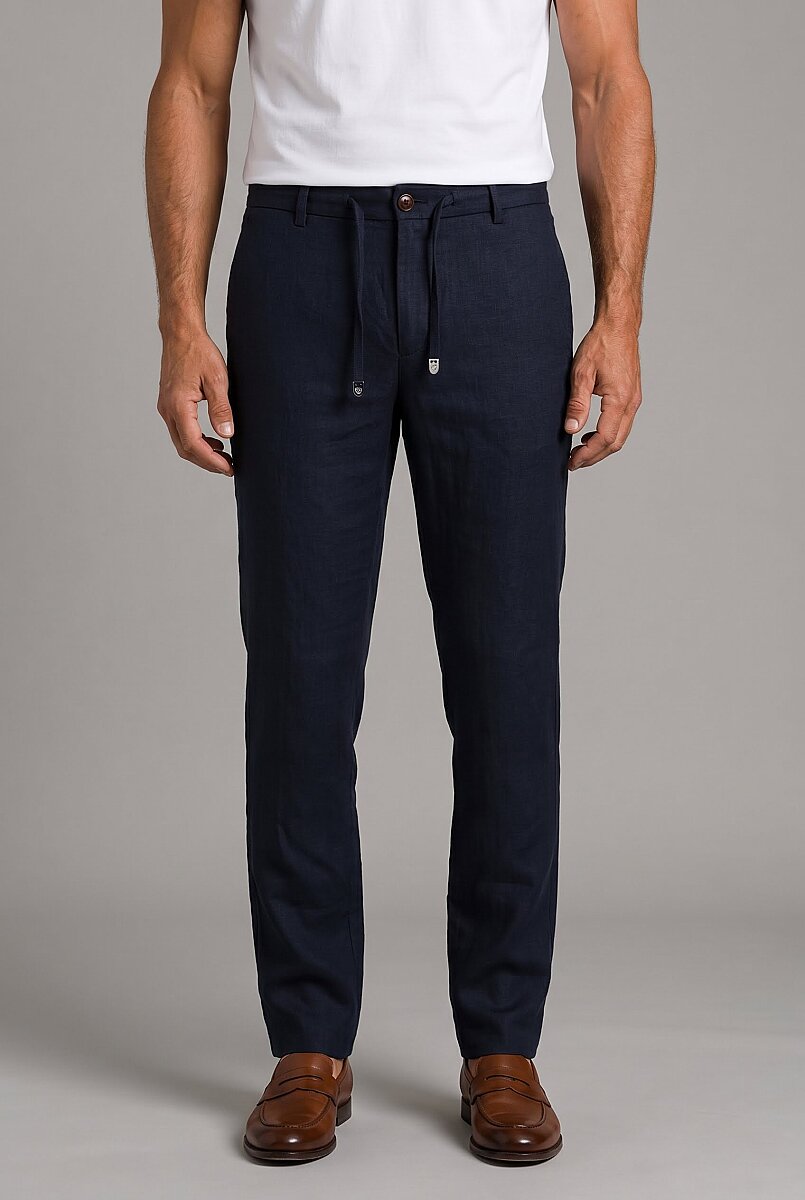Lacivert Keten Jogger İpli̇ Spor Pantolon - 1