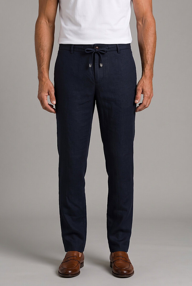 Lacivert Keten Jogger İpli̇ Spor Pantolon - 1