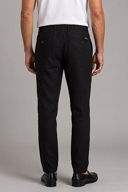 Siyah Keten Jogger İpli̇ Pantolon Spor (1)