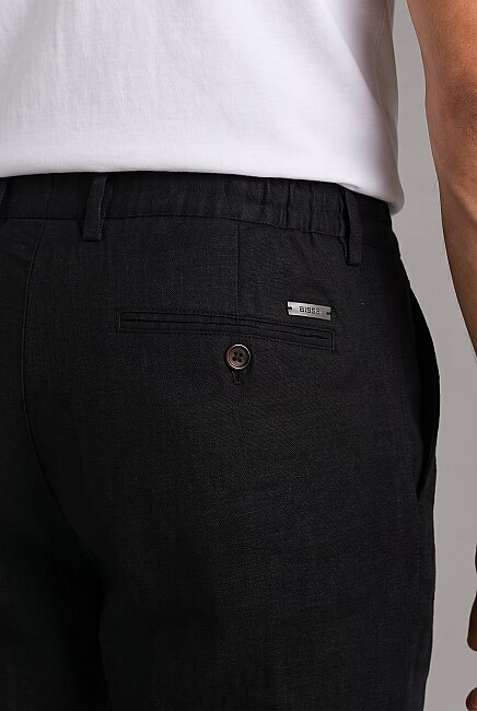 Siyah Keten Jogger İpli̇ Pantolon Spor (2)