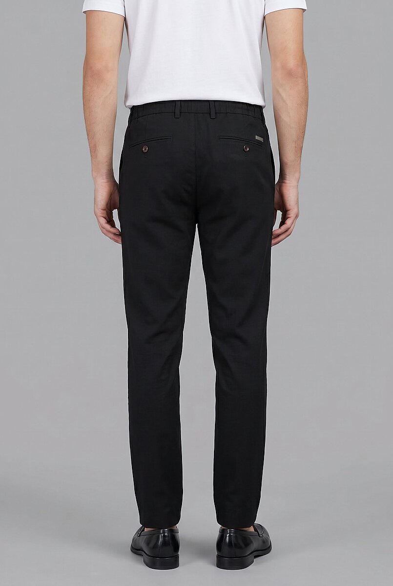 Siyah Keten Jogger İpli̇ Pantolon Spor - 2