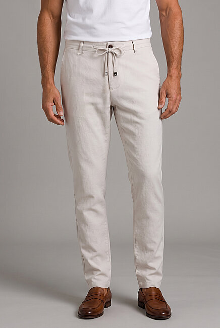 Taş Linen Jogger Ipli Spor Trousers