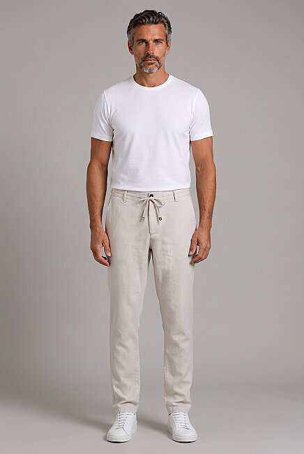 Taş Linen Jogger Ipli Spor Trousers (4)