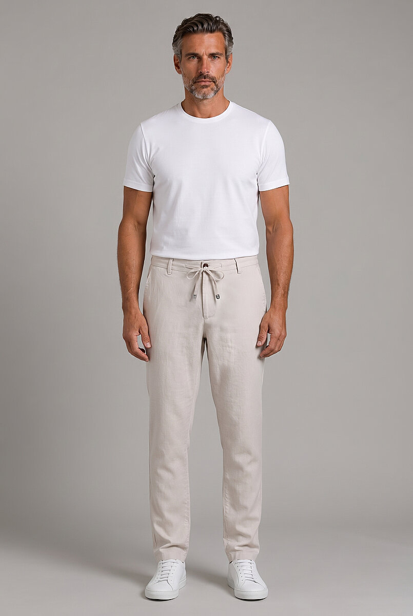 Taş Keten Jogger İpli̇ Spor Pantolon - 5