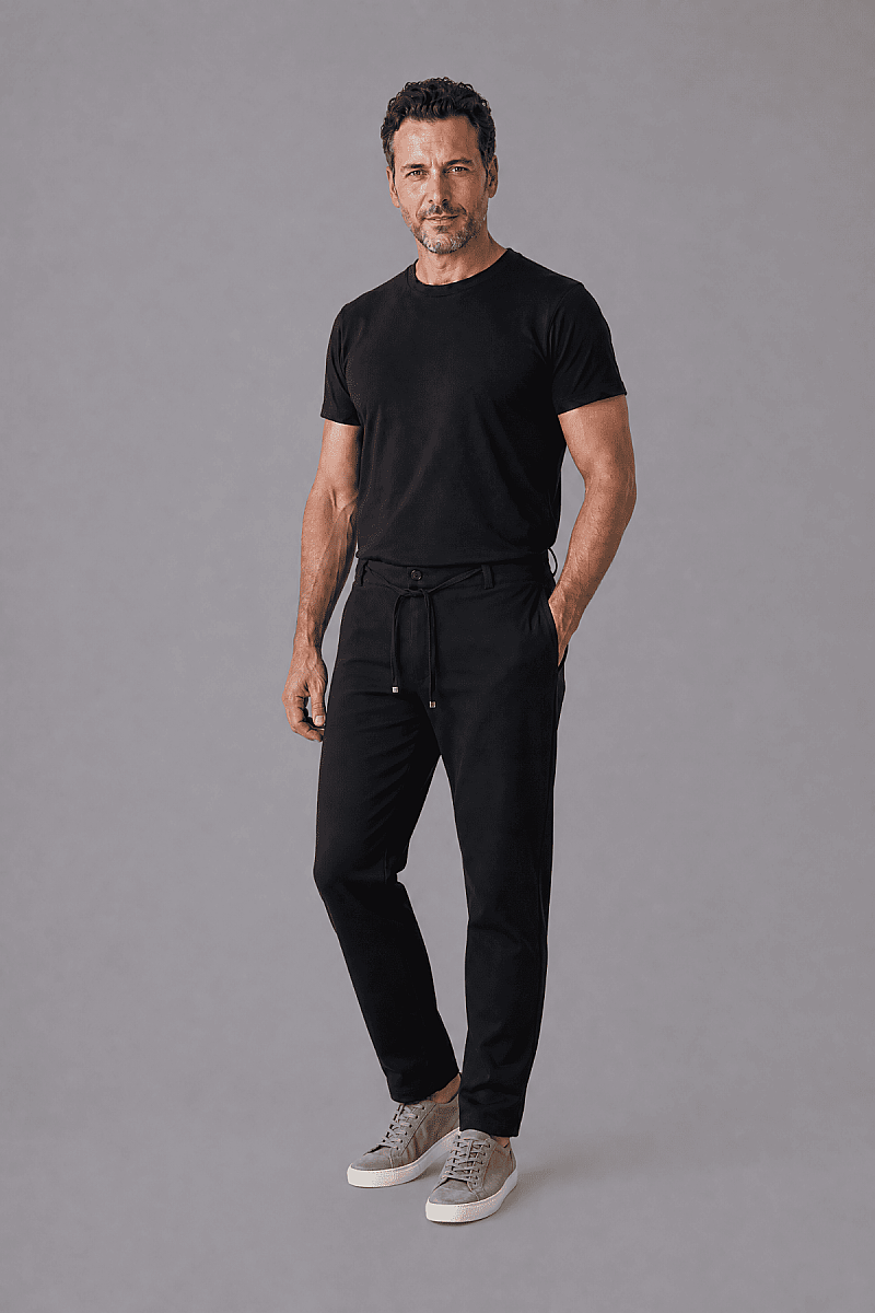 Si̇yah Jogger 4 Cep Pantolon - 4