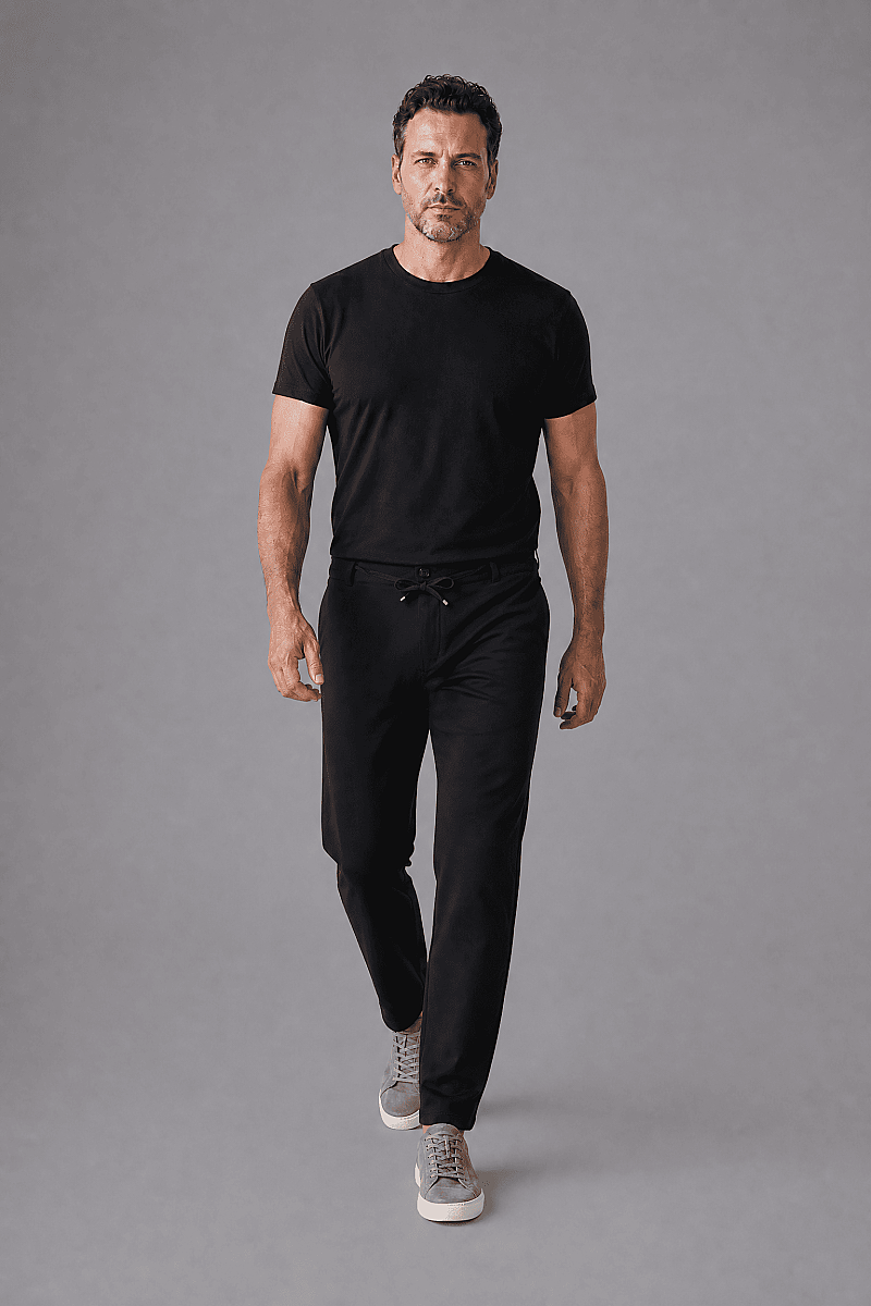 Si̇yah Jogger 4 Cep Pantolon - 5