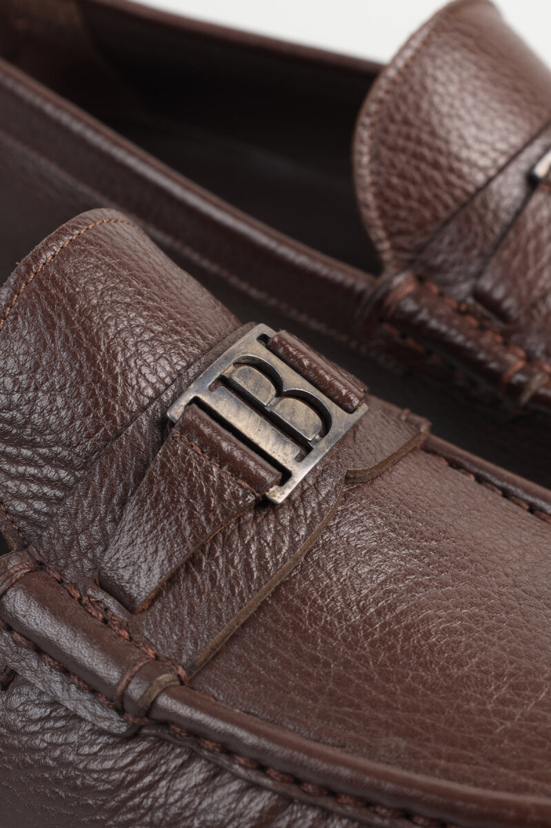 Kahve Metal Tokalı Kösele Erkek Ayakkabı - 3