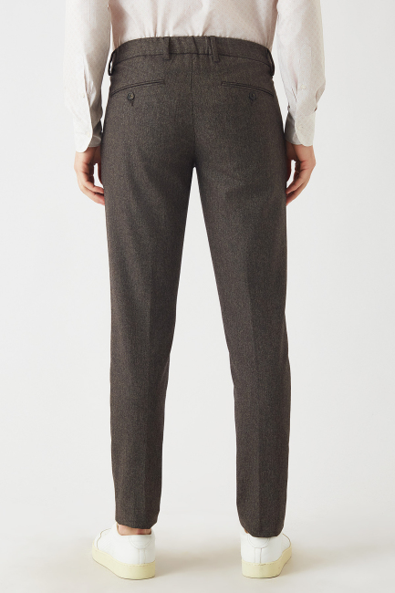 Kahverengi Lastikli 4 Cepli Spor Erkek Pantolon - 2