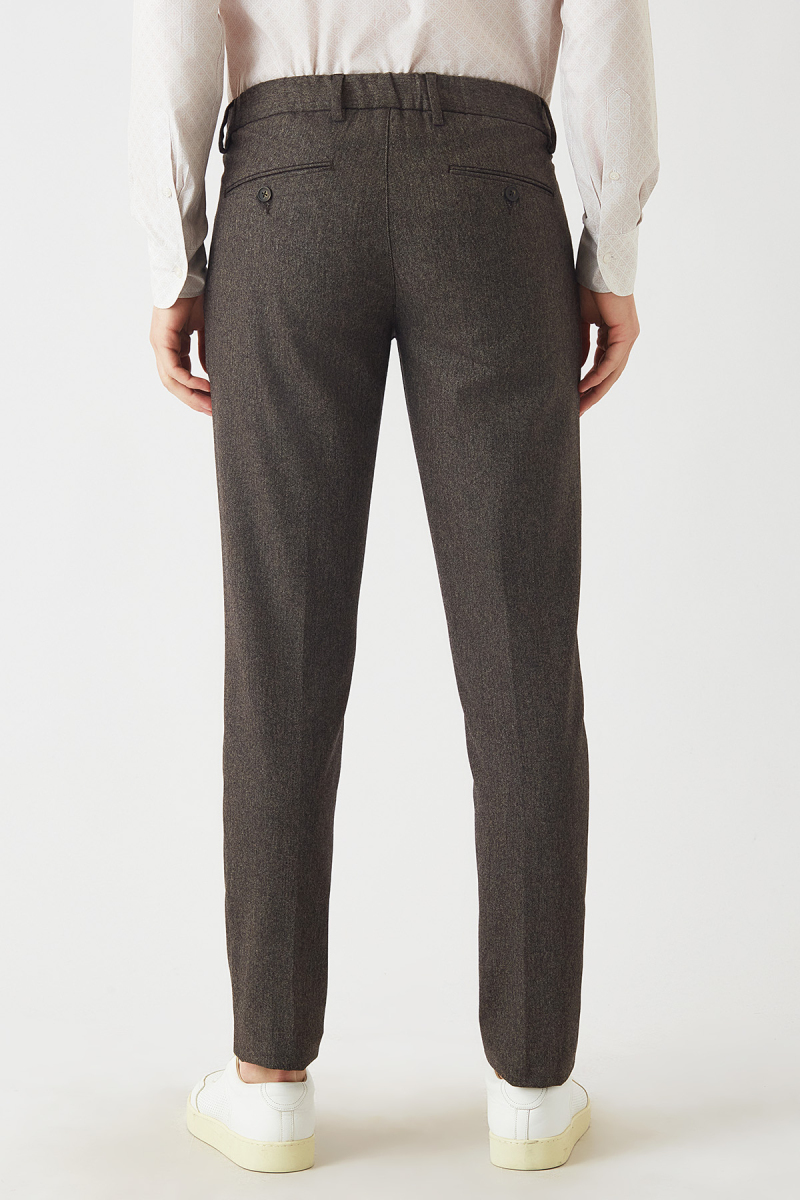 Kahverengi Lastikli 4 Cepli Spor Erkek Pantolon - 2