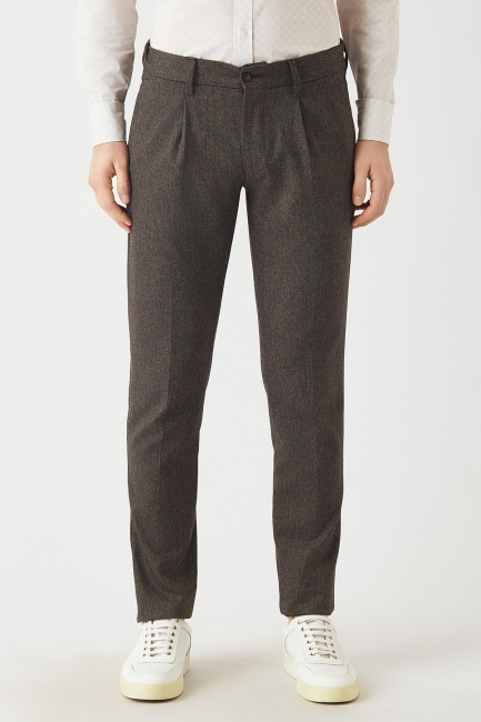 Kahverengi Lastikli 4 Cepli Spor Erkek Pantolon 