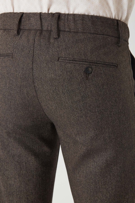 Kahverengi Lastikli 4 Cepli Spor Erkek Pantolon - 3