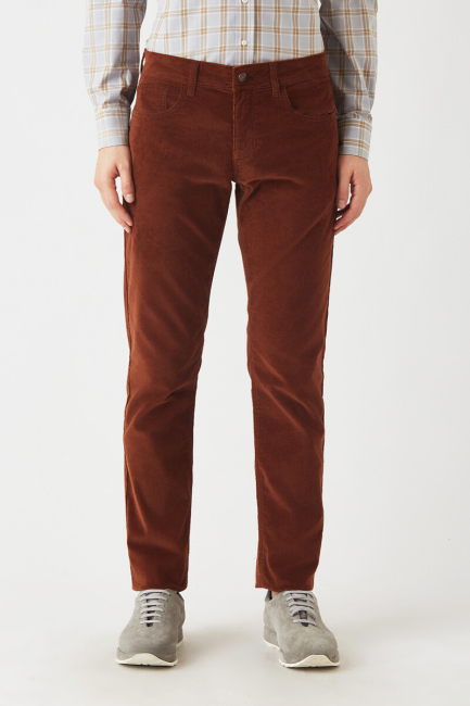 Kiremit Kadife 5 Cepli Spor Erkek Pantolon - 1