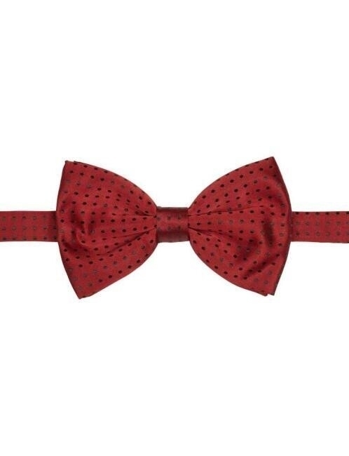 Kırmızı Puantiyeli Erkek Smokin Papyon - 1