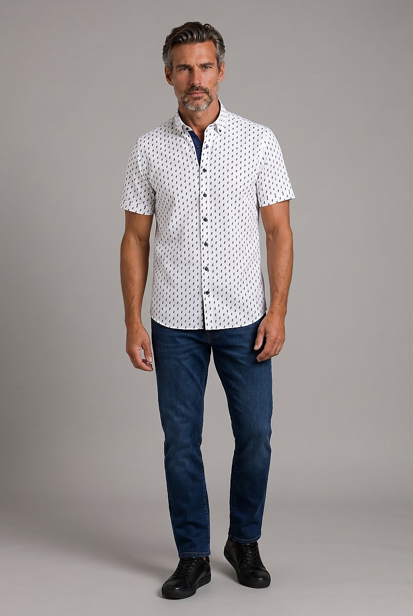 Ekru Regular Fit Cepsiz Kisa Paşa Yaka Gömlek - 5