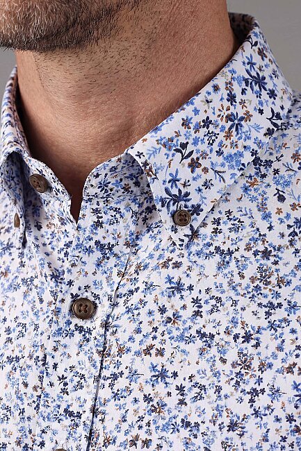 KISA KOL PAŞA YAKA CEPSİZ GÖMLEK Mavi (2)