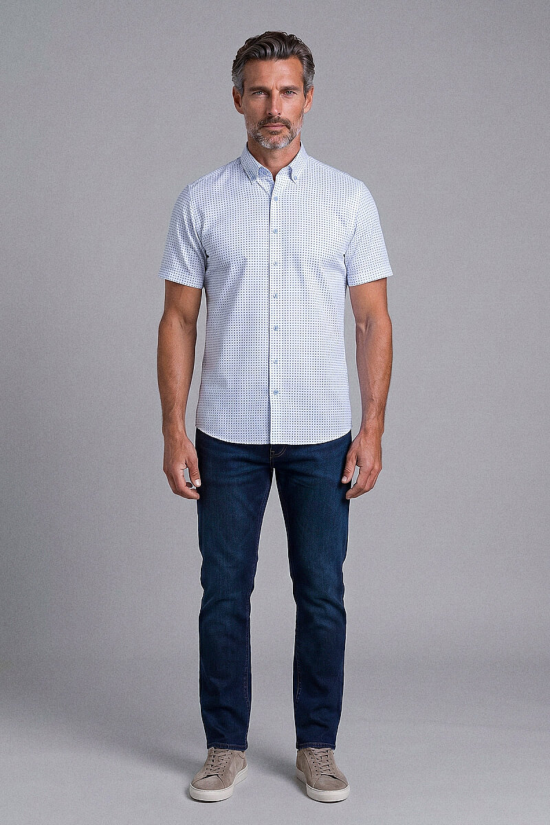 Mavi Regular Fit Cepsiz Kisa Paşa Yaka Gömlek - 5