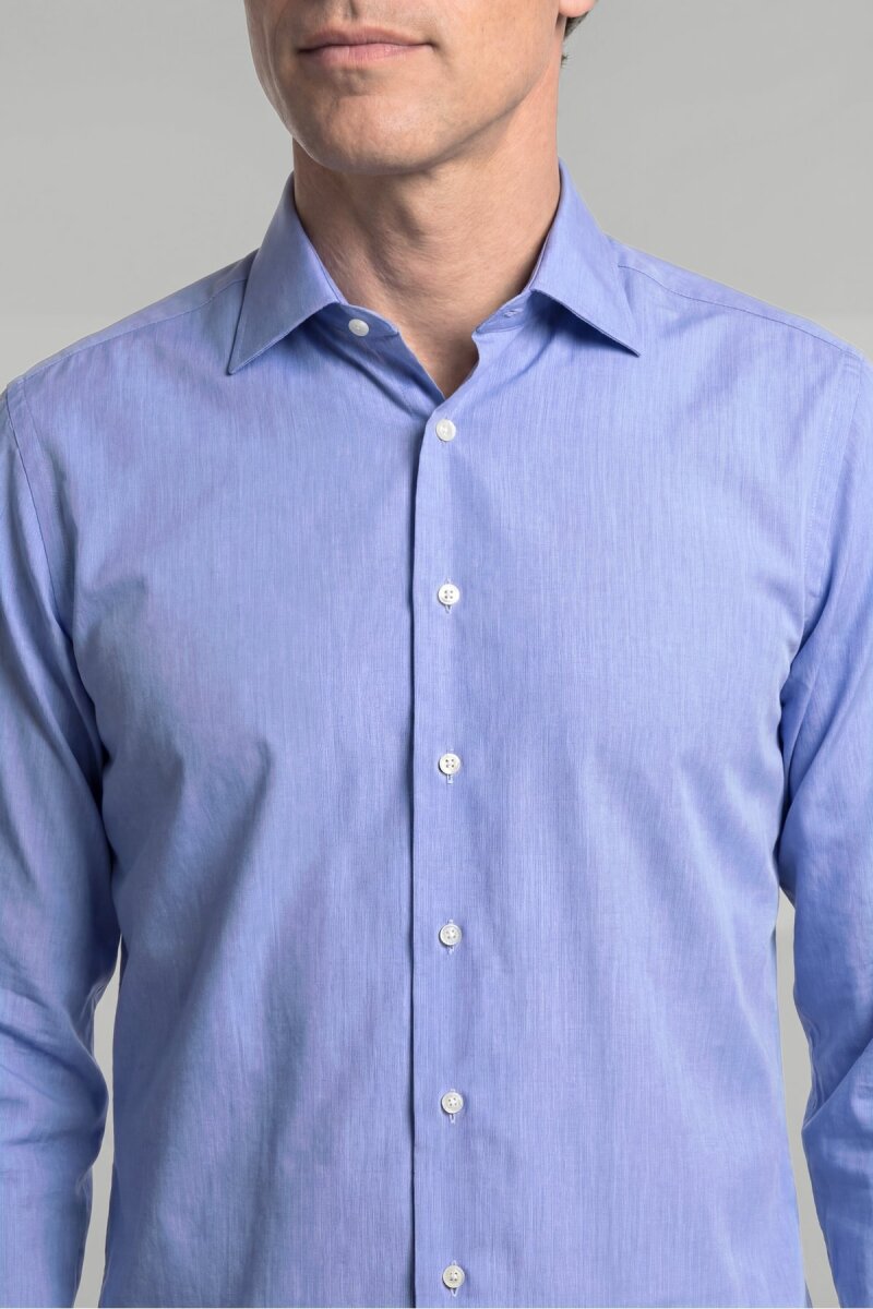 Klasik Yaka Regular Fit Mavi Uzun Kol Cepsiz Erkek Gömlek - 3