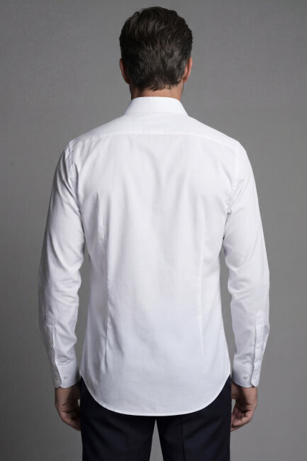 Klasik Modern Fit Pamuk Beyaz Erkek Gömlek - 2