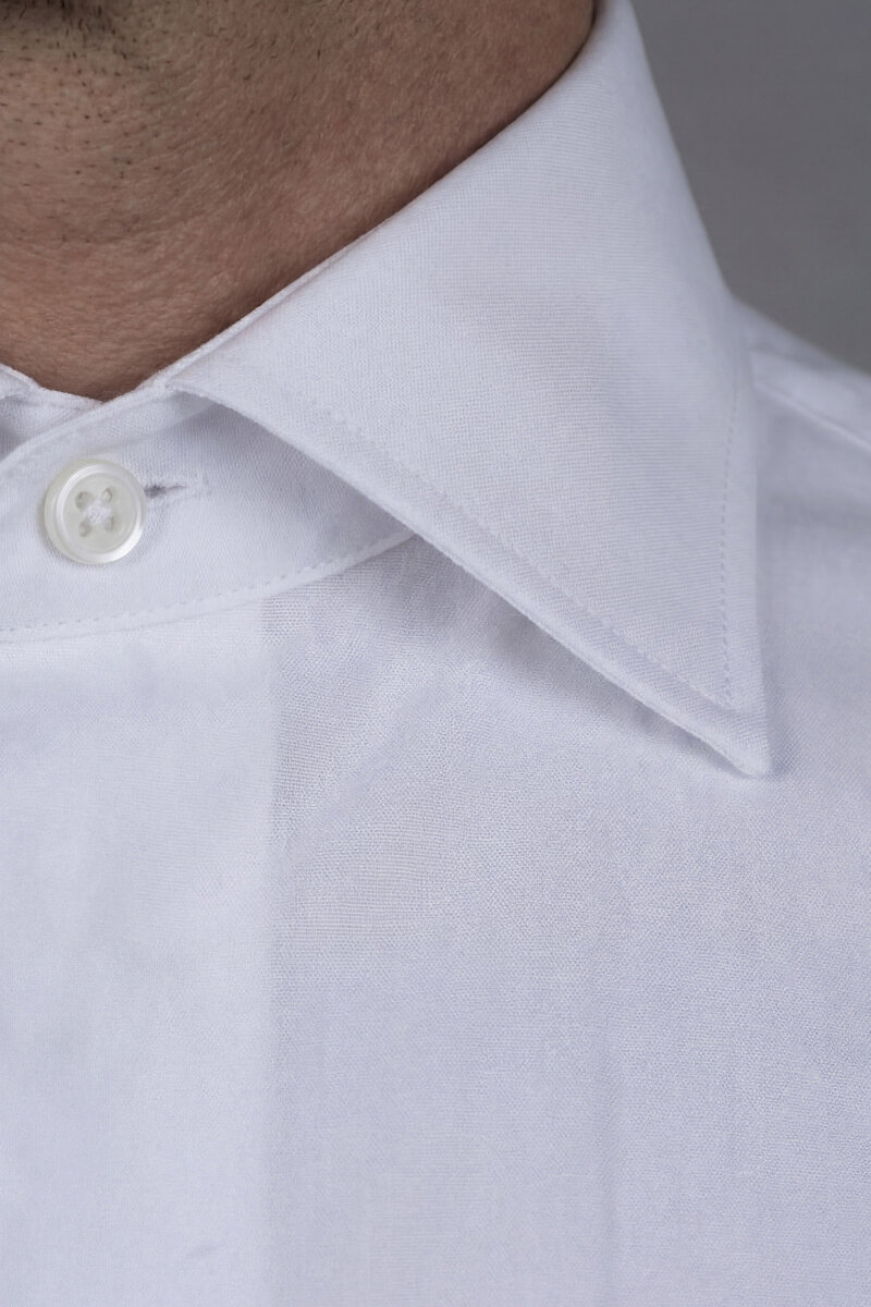 Klasik Modern Fit Pamuk Beyaz Erkek Gömlek - 3