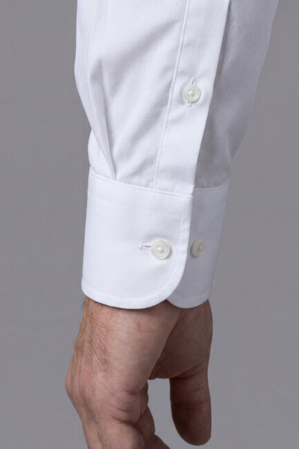 Klasik Modern Fit Pamuk Beyaz Erkek Gömlek - 5