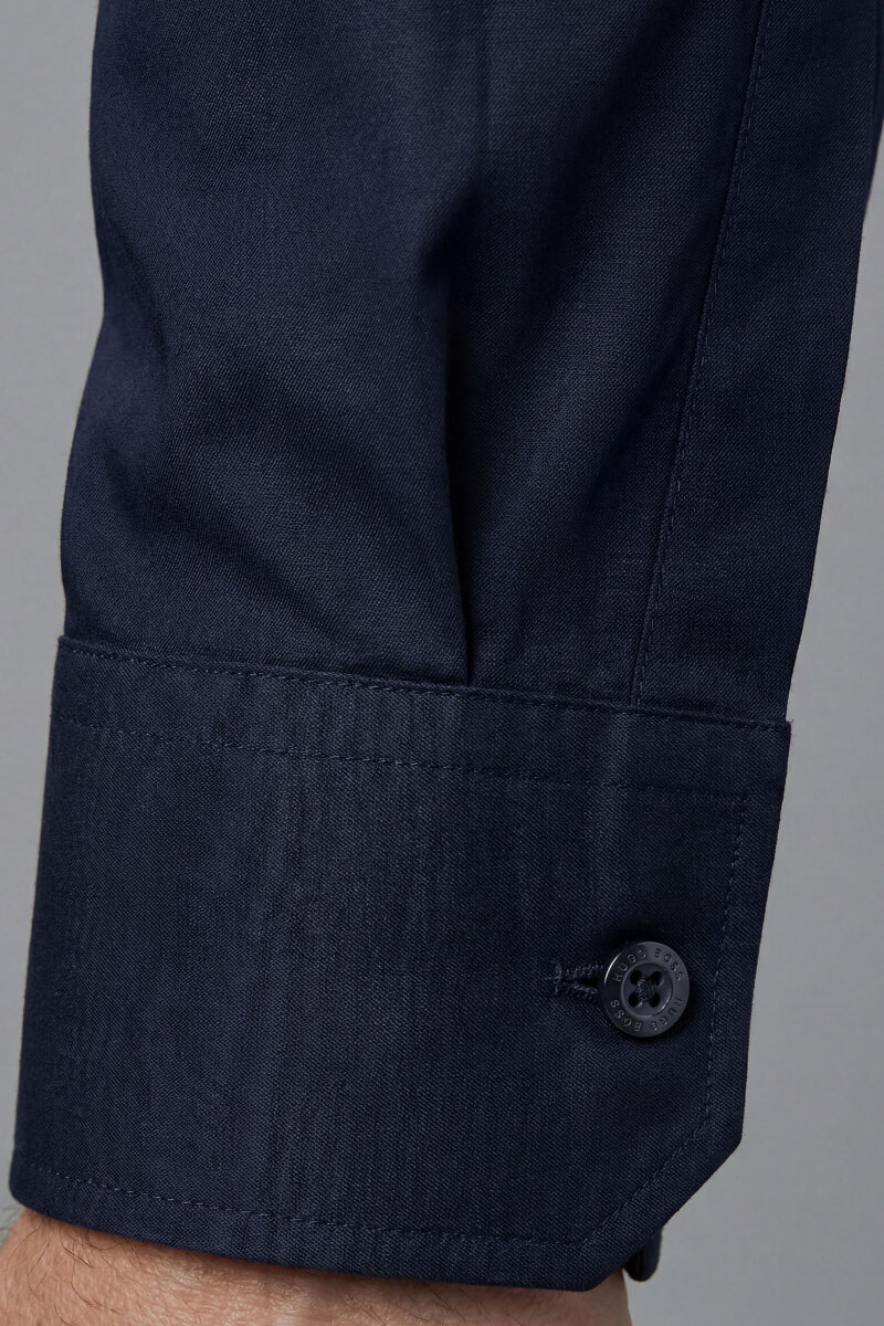 Klasik Modern Fit Pamuk Lacivert Erkek Gömlek - 5