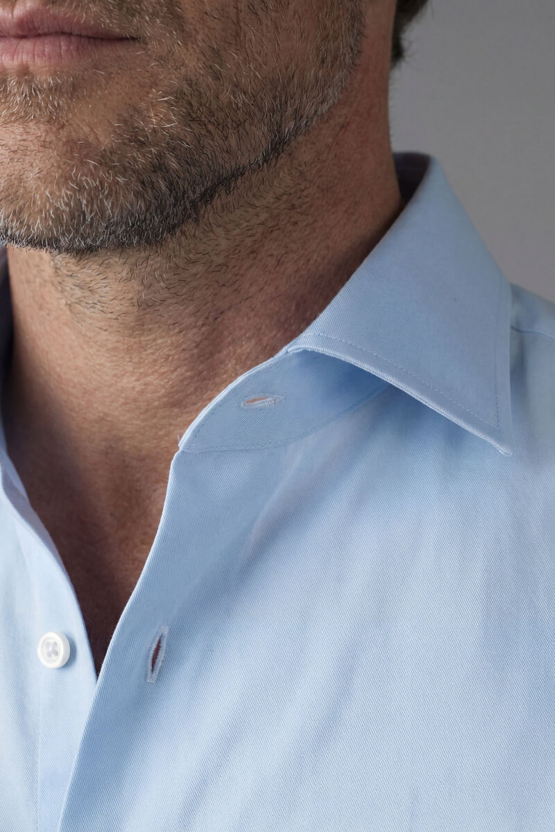 Klasik Yaka Modern Fit Açık Mavi Uzun Kol Cepsiz Erkek Gömlek - 3