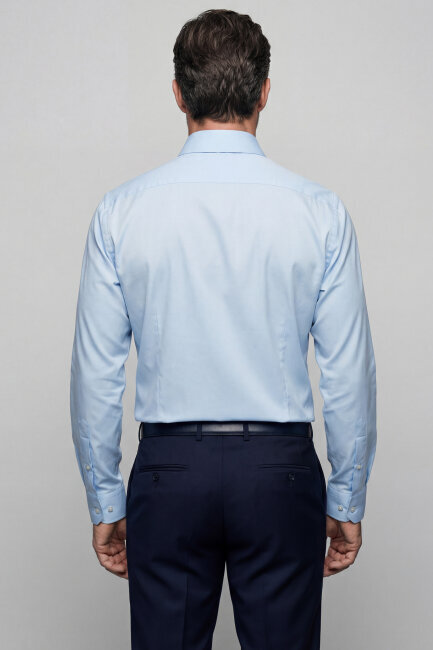Klasik Yaka Modern Fit Açık Mavi Uzun Kol Cepsiz Erkek Gömlek - 2