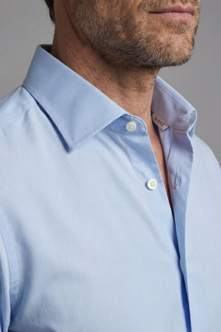 Klasik Yaka Regular Fit Açık Mavi Uzun Kol Cepsiz Erkek Gömlek - 3