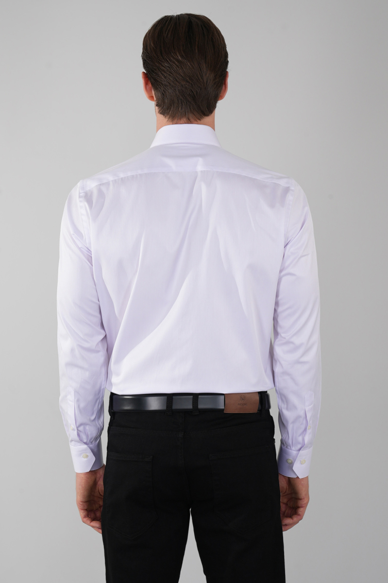 Klasik Yaka Regular Fit Pembe Uzun Kol Cepsiz Erkek Gömlek - 2