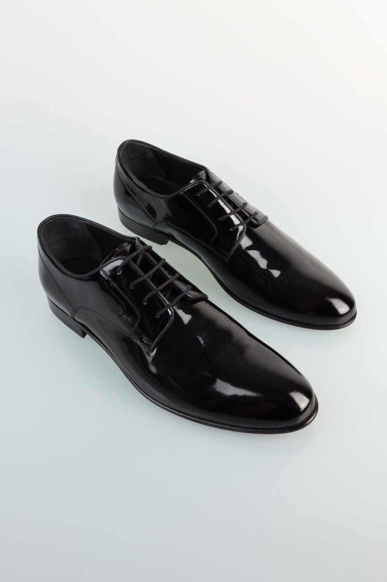 Kösele Siyah Rugan Erkek Klasik Ayakkabı - 1