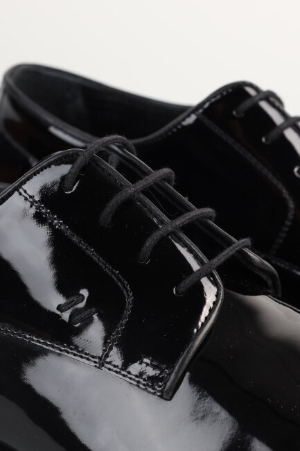 Kösele Siyah Rugan Erkek Klasik Ayakkabı - 2