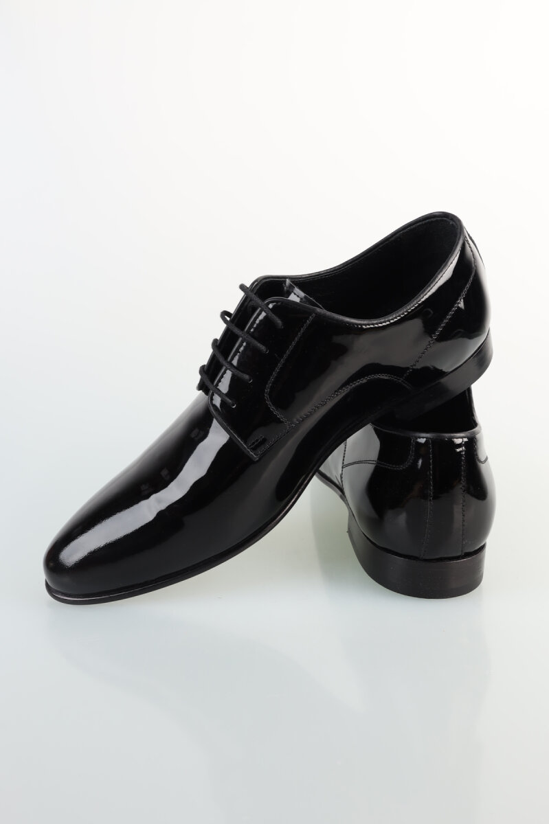 Kösele Siyah Rugan Erkek Klasik Ayakkabı - 4