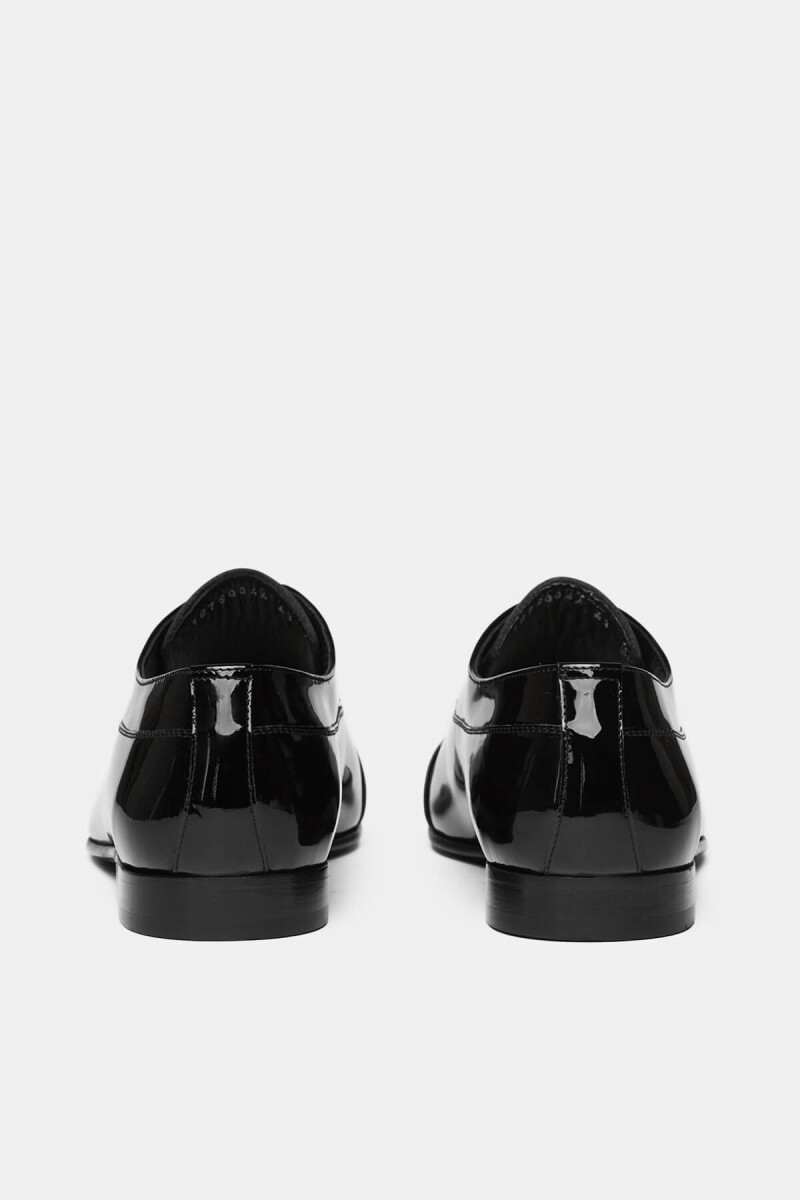 Kösele Tabanlı Rugan Siyah Erkek Klasik Ayakkabı - 3