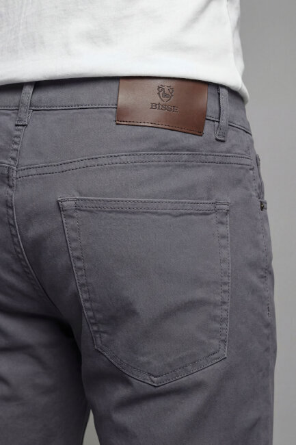 Koyu Gri Pamuk 5 Cepli Spor Erkek Pantolon - 4