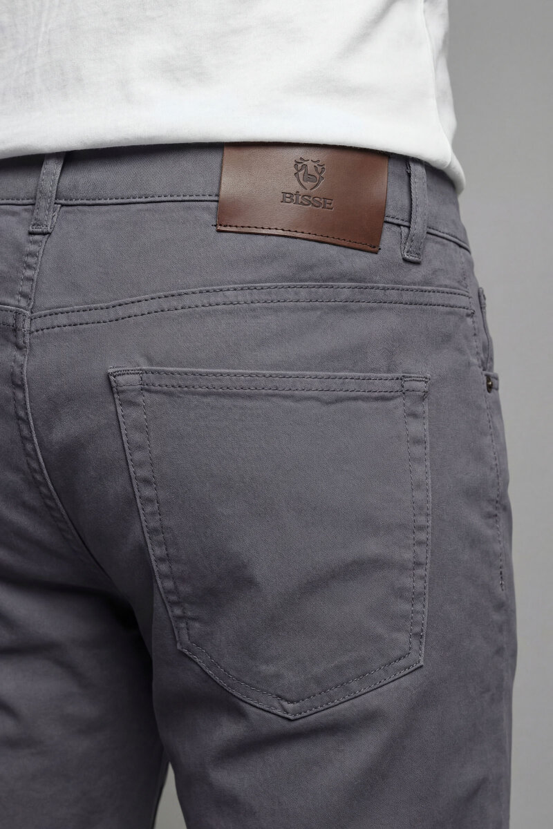 Koyu Gri Pamuk 5 Cepli Spor Erkek Pantolon - 4