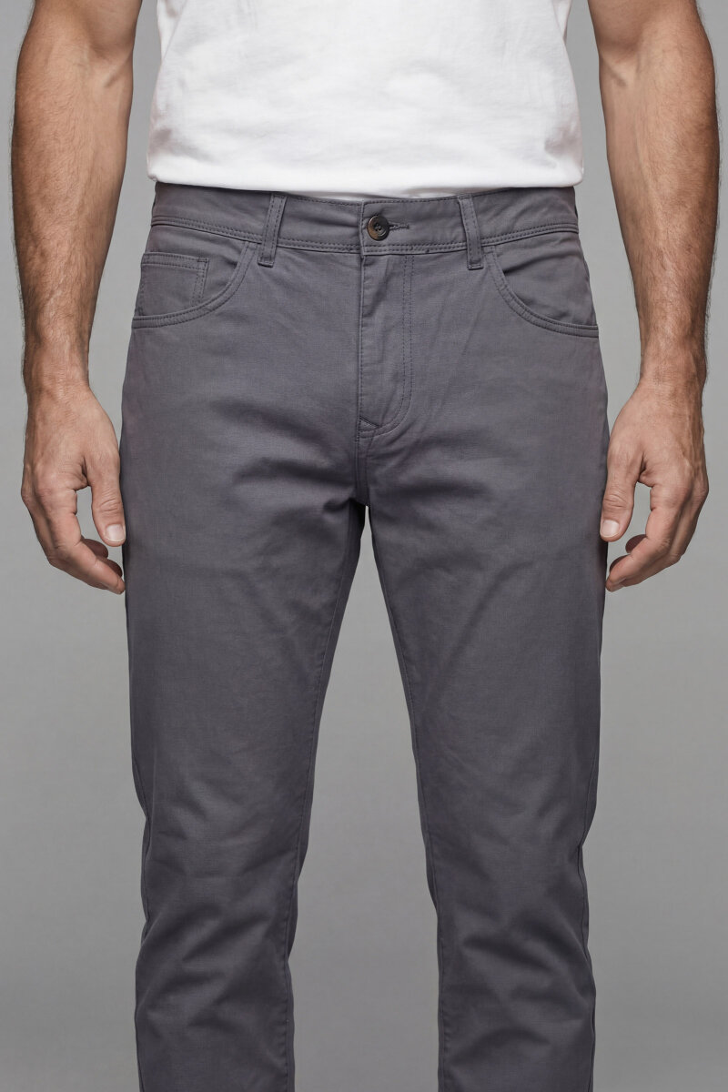 Koyu Gri Pamuk 5 Cepli Spor Erkek Pantolon - 1