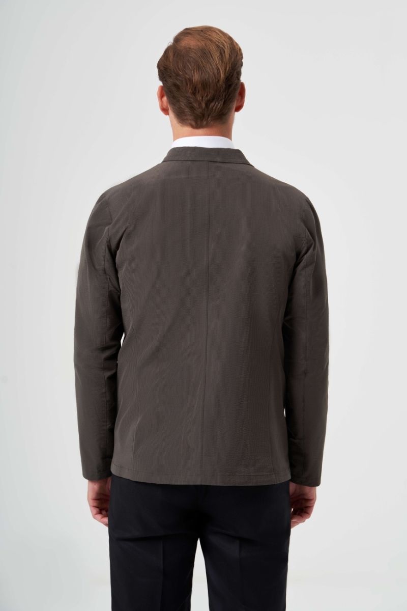 Koyu Yeşil Erkek Düğmeli Ceket Mont - 2