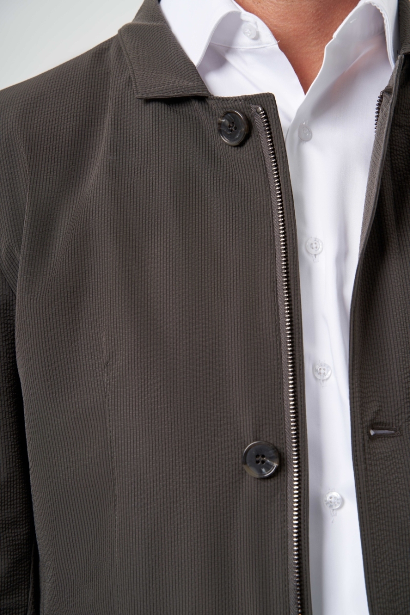 Koyu Yeşil Erkek Düğmeli Ceket Mont - 3