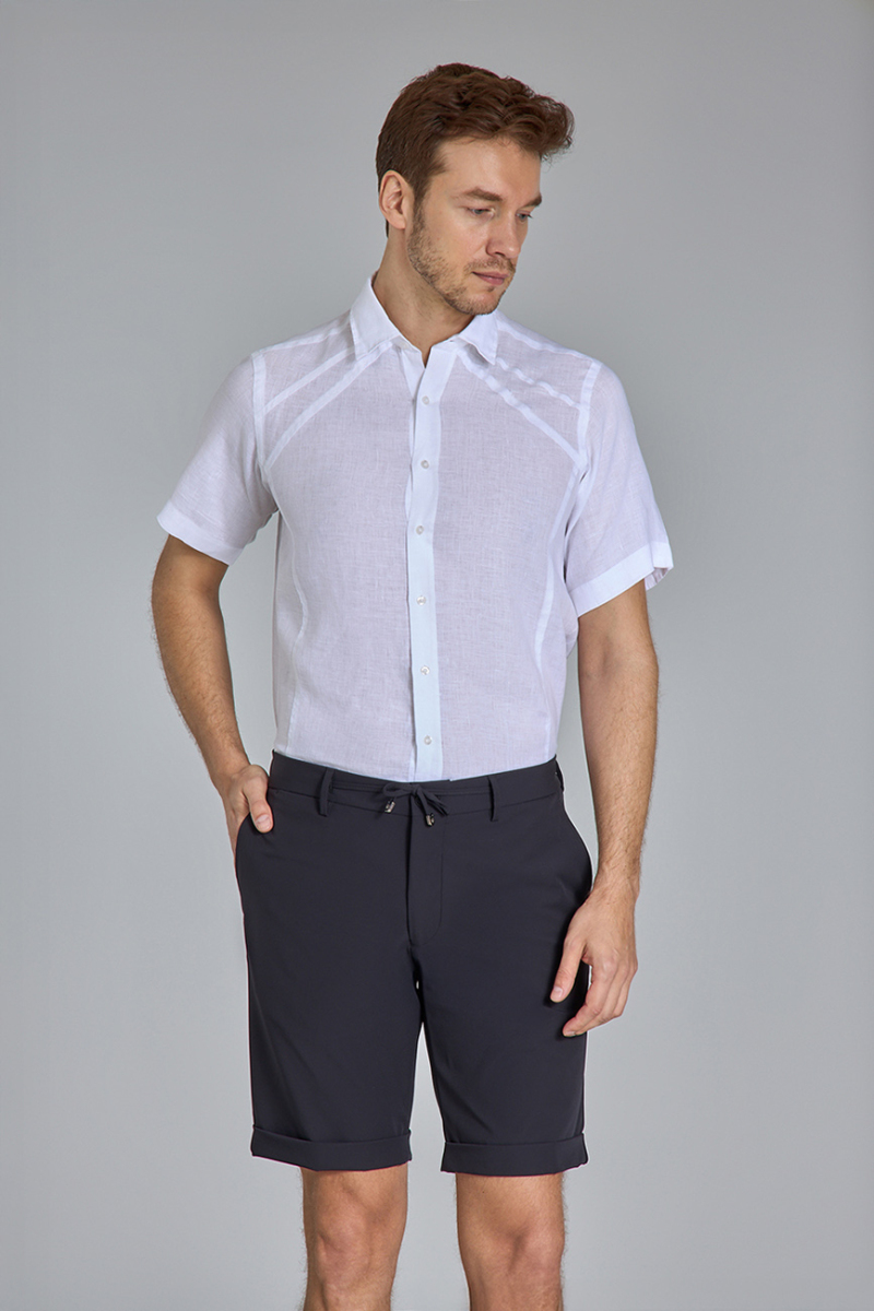 Lacivert Bermuda 4 Cepli Erkek Şort  - 5