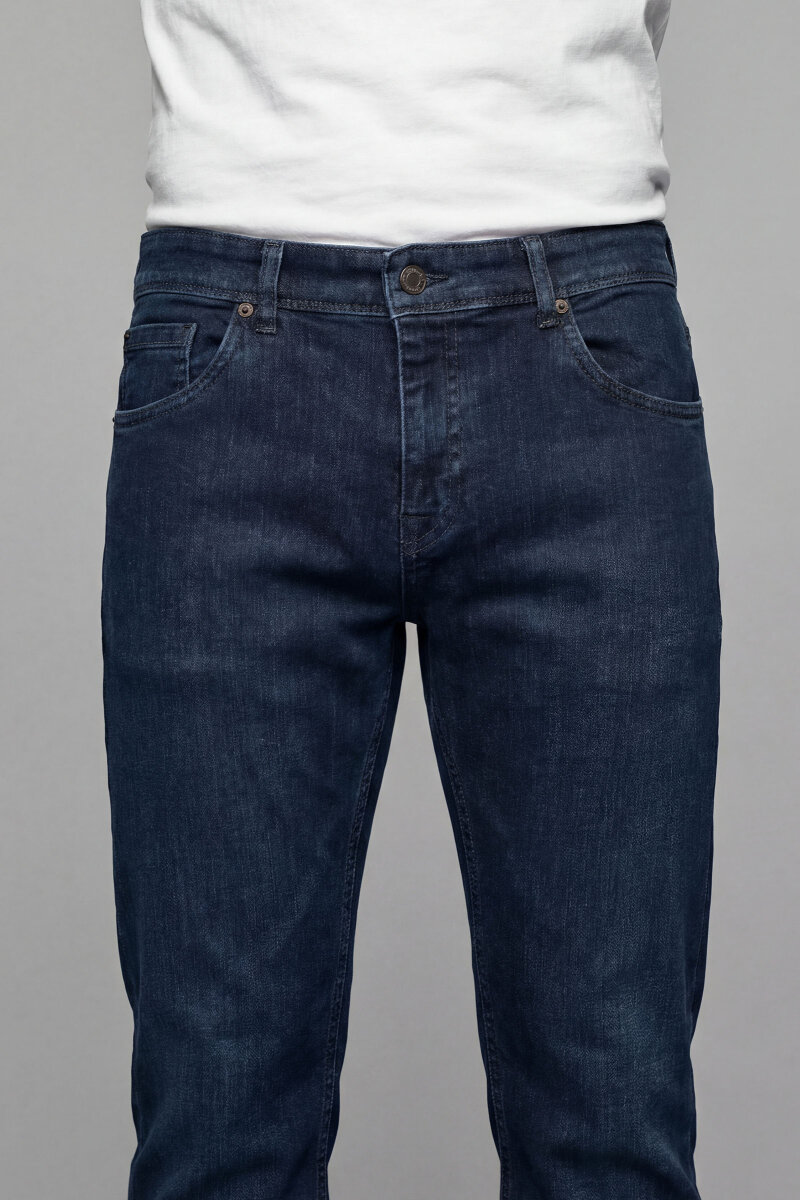 Lacivert Denim Pamuklu 5 Cepli Erkek Pantolon - 5