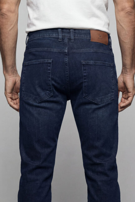 Lacivert Denim Pamuklu 5 Cepli Erkek Pantolon - 2