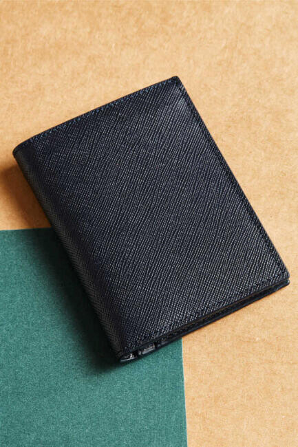 Lacivert Desenli Deri Erkek Cüzdan