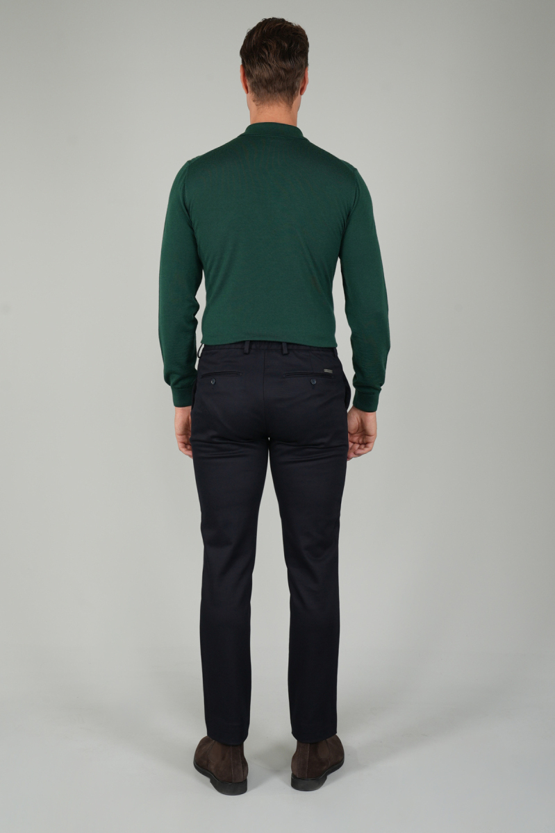 Lacivert Doğal Pamuk Lastikli Jagger Pantolon (1)